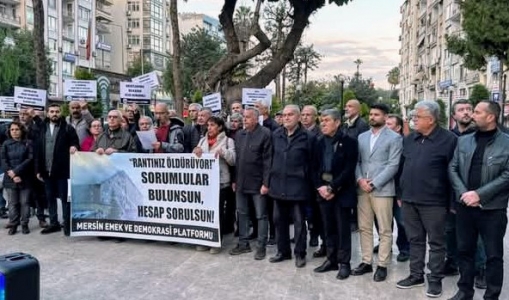 Mersin’de Kartalkaya yangını eylemi...